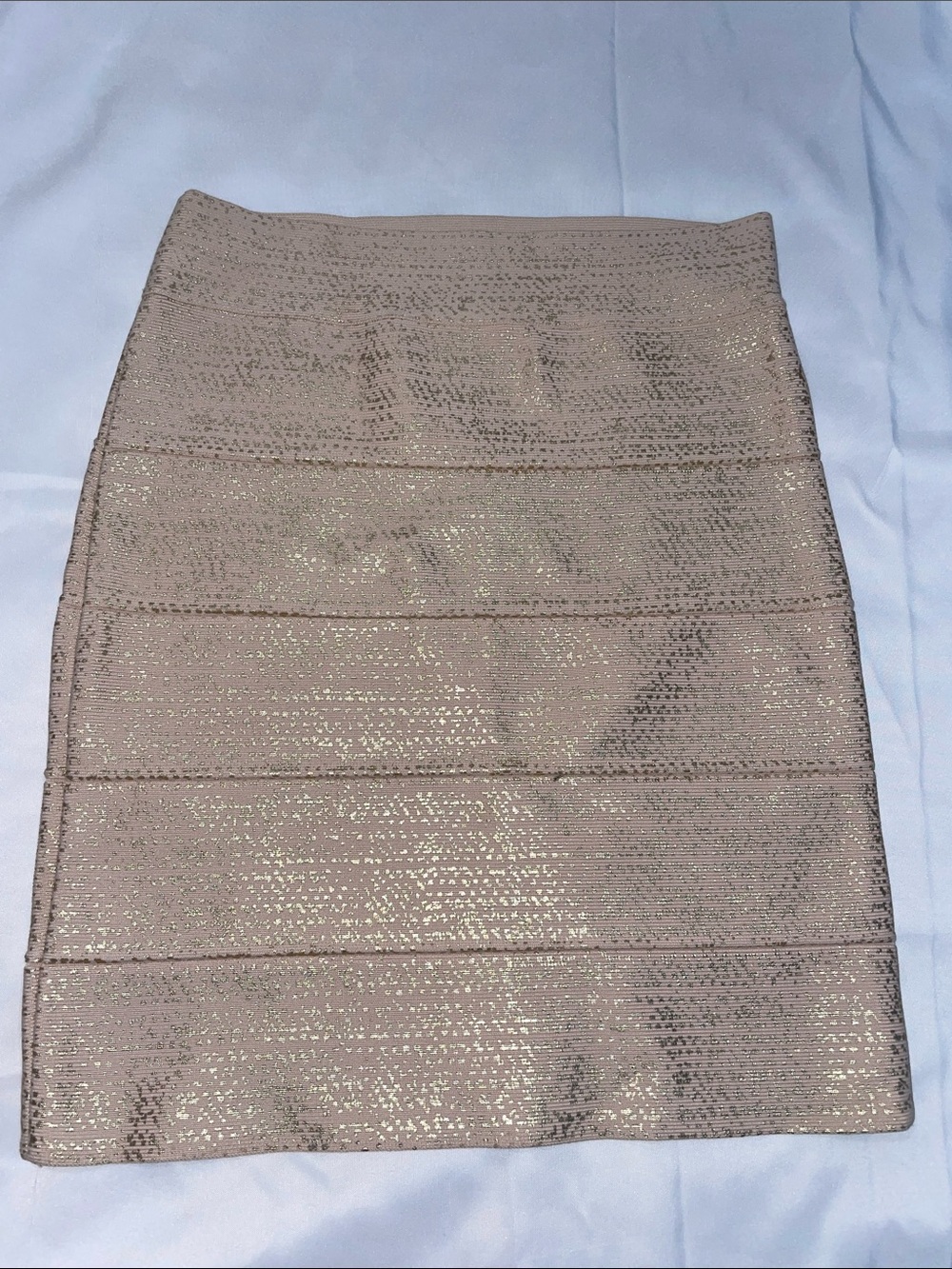 BCBGMaxAzria Shimmery Taupe Bandage Pencil Skirt